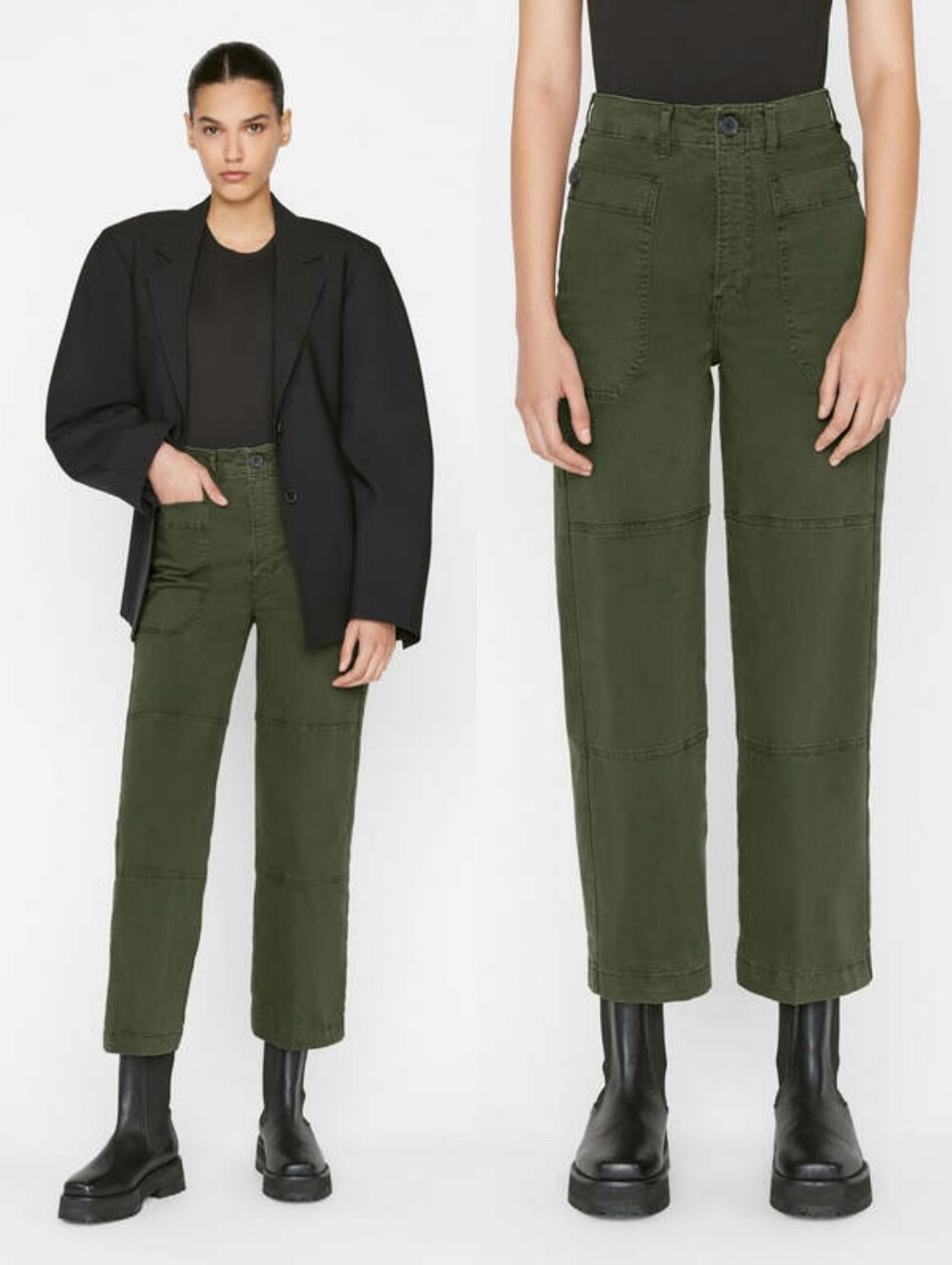 FRAME Oversized Pocket Utility Pant Green